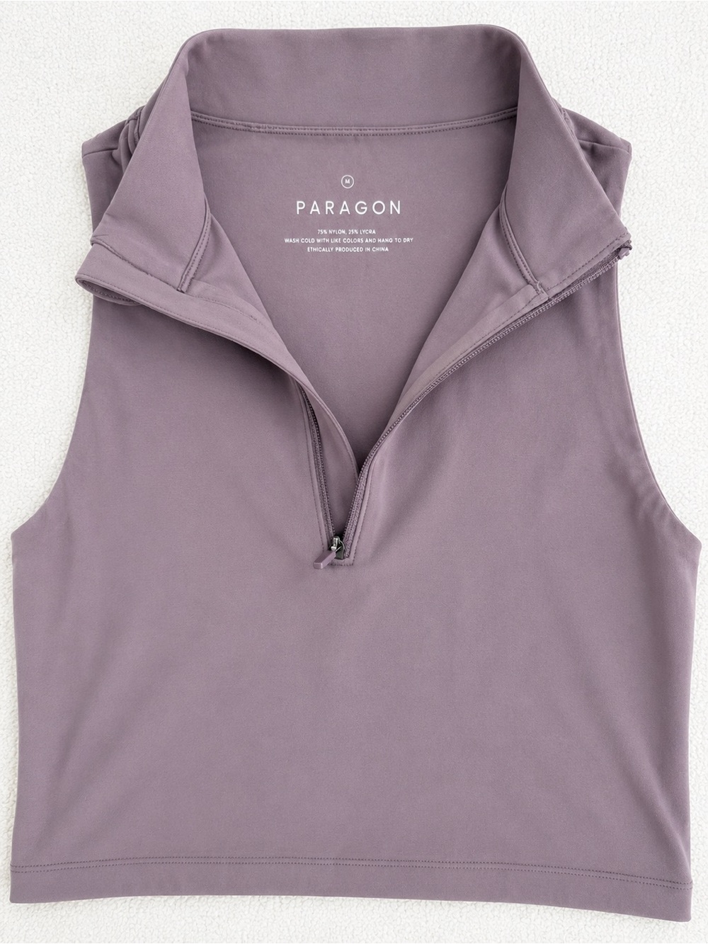 PARAGON Sleeveless Half-Zip Mock Neck Top
